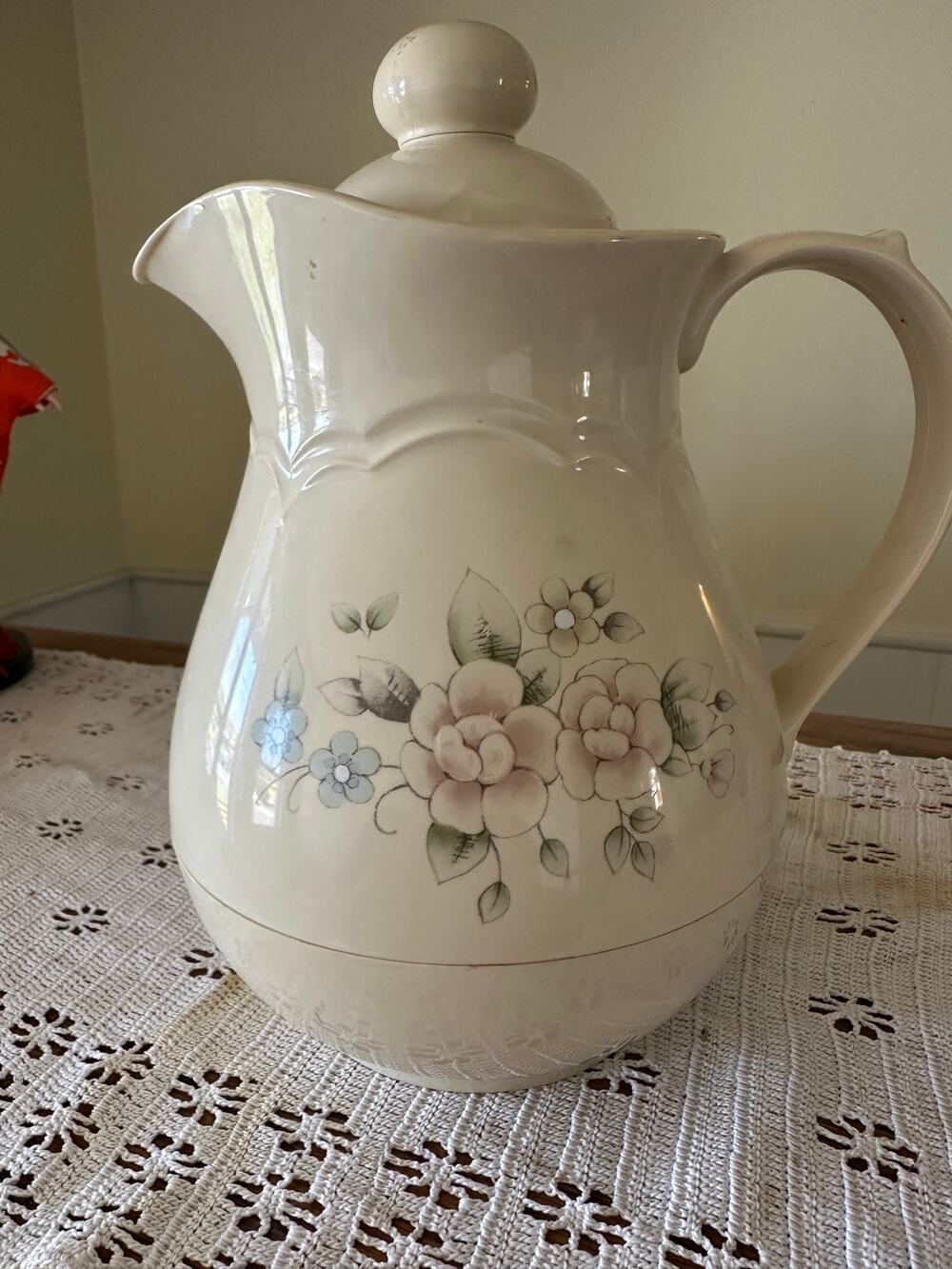 Pfaltzgraff Remembrance Thermal Carafe Insulated Coffee Pitcher Lid 1 Qt